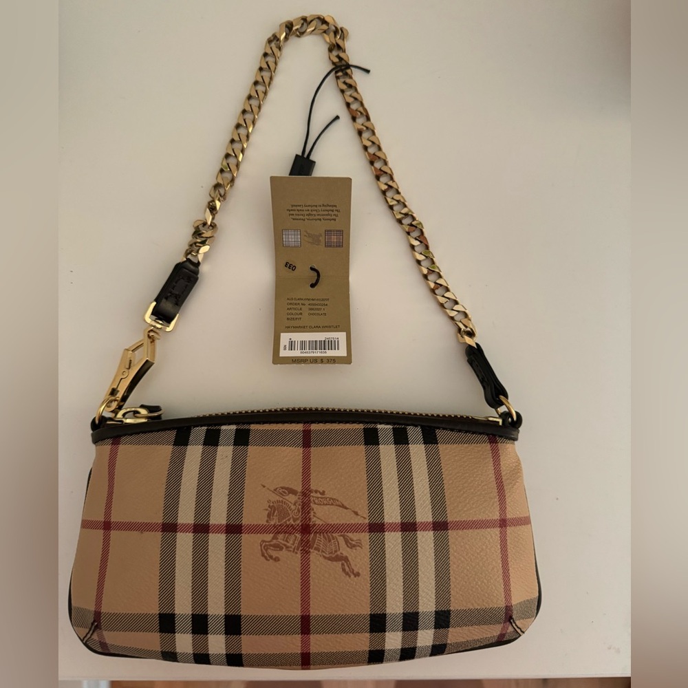 Burberry Hay Market Check Wristlet
